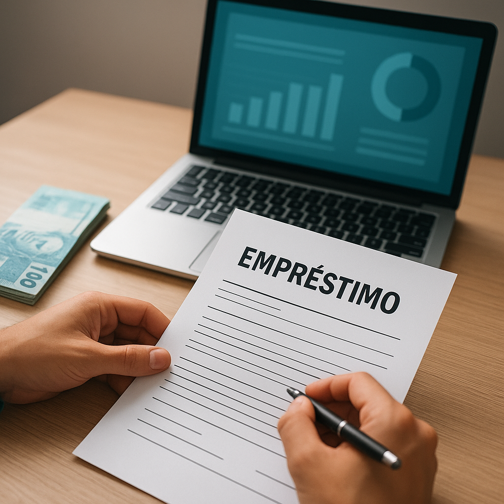 Imagem editorial moderna para empréstimos no Brasil